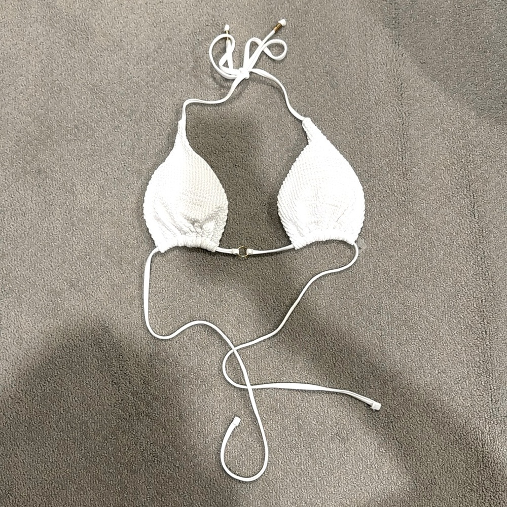 white bikini top